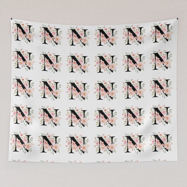 Item preview, Elegant Letter N Floral Watercolor Monogram designed and sold by ITCHAWAWAA.
