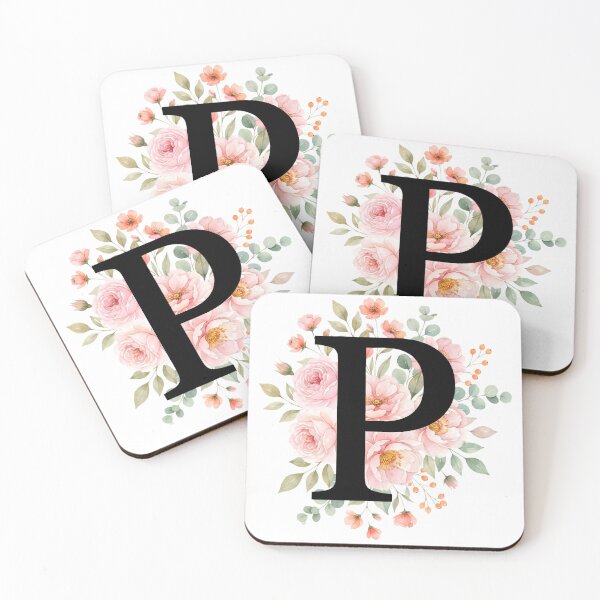 Item preview, Elegant Letter P Floral Watercolor Monogram designed and sold by ITCHAWAWAA.