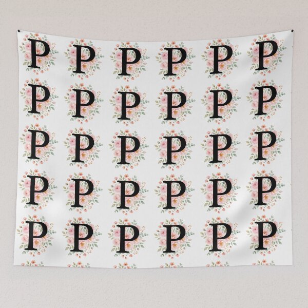 Item preview, Elegant Letter P Floral Watercolor Monogram designed and sold by ITCHAWAWAA.