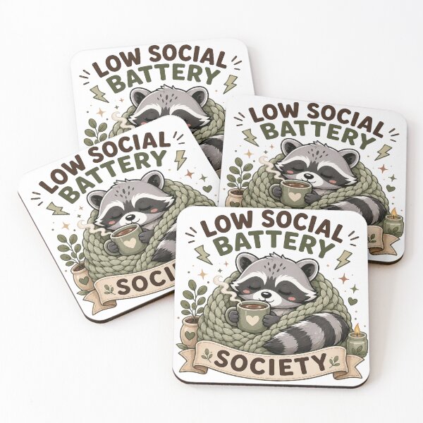 Item preview, Low Social Battery Society Raccoon designed and sold by Barbaroot.