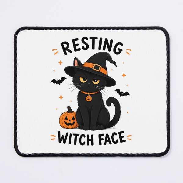 Item preview, Resting Witch Face Funny Black Cat Halloween Witch designed and sold by AhmedAlbb.
