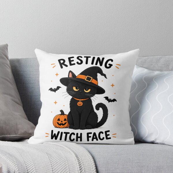 Item preview, Resting Witch Face Funny Black Cat Halloween Witch designed and sold by AhmedAlbb.