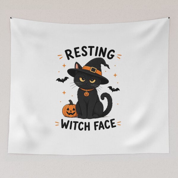Item preview, Resting Witch Face Funny Black Cat Halloween Witch designed and sold by AhmedAlbb.