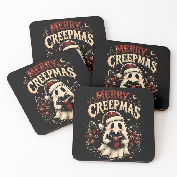 Item preview, Merry Creepmas Ghost with Gift Design Xmas designed and sold by rafaeltto.