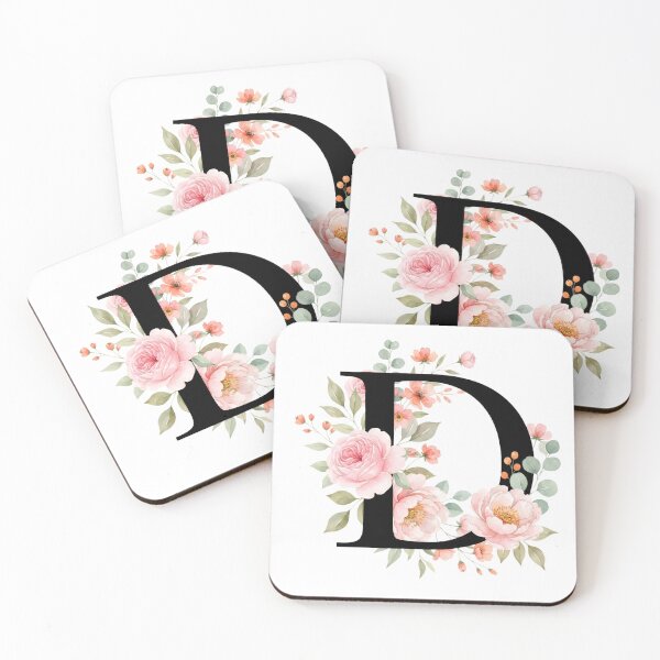 Item preview, Rlegant Letter D Floral Watercolor Monogram designed and sold by ITCHAWAWAA.