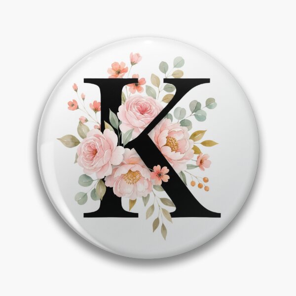 Item preview, Elegant Letter K Floral Watercolor Monogram designed and sold by ITCHAWAWAA.