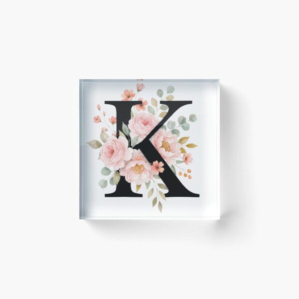 Item preview, Elegant Letter K Floral Watercolor Monogram designed and sold by ITCHAWAWAA.
