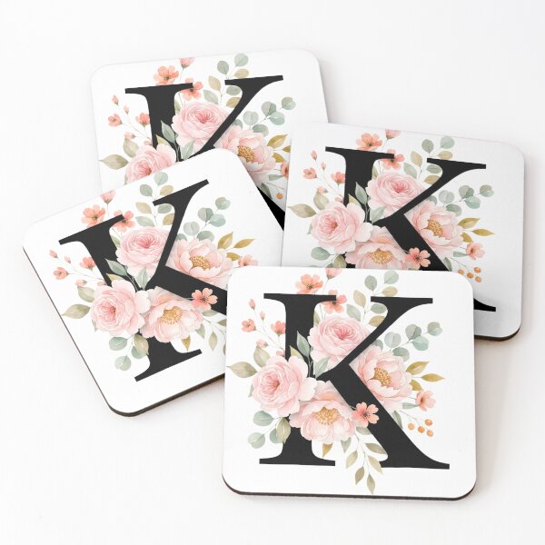 Item preview, Elegant Letter K Floral Watercolor Monogram designed and sold by ITCHAWAWAA.
