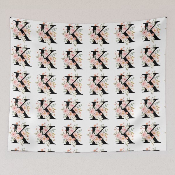 Item preview, Elegant Letter K Floral Watercolor Monogram designed and sold by ITCHAWAWAA.