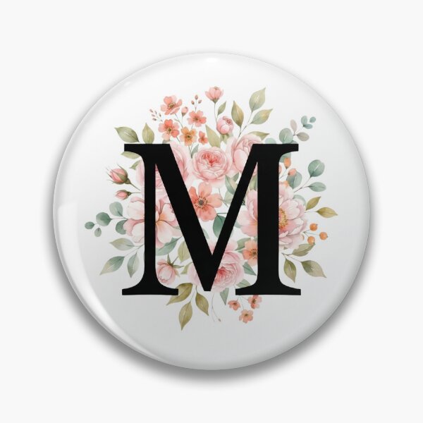 Item preview, Elegant Letter M Floral Watercolor Monogram designed and sold by ITCHAWAWAA.