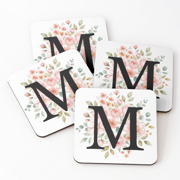 Item preview, Elegant Letter M Floral Watercolor Monogram designed and sold by ITCHAWAWAA.
