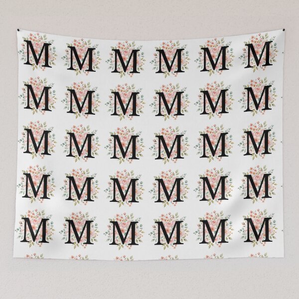 Item preview, Elegant Letter M Floral Watercolor Monogram designed and sold by ITCHAWAWAA.