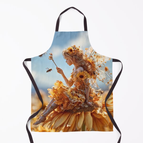 Item preview, Sunflower Fairy With Busy Honey Bees designed and sold by Storybook Botanica.