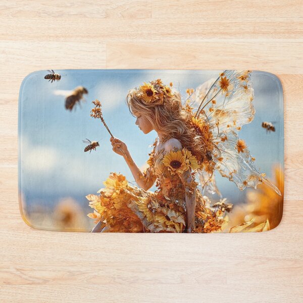 Item preview, Sunflower Fairy With Busy Honey Bees designed and sold by Storybook Botanica.