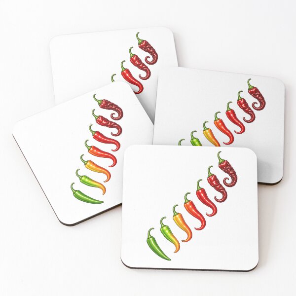 Item preview, Chili Pepper Heat Progression Colorful Food Illustration designed and sold by Artmares.