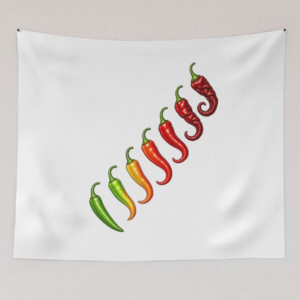 Item preview, Chili Pepper Heat Progression Colorful Food Illustration designed and sold by Artmares.