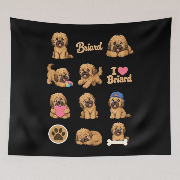 Item preview, Cute Briard stickers and apparel design designed and sold by rafaeltto.