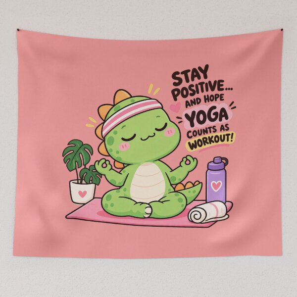 Item preview, Cute Dinosaur Yoga – Funny Workout & Self Care Design designed and sold by JrNergal.