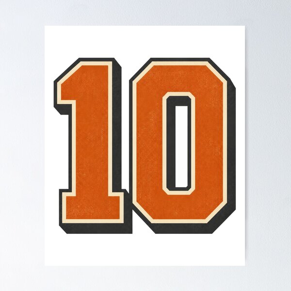 Item preview, Vintage Number 10 Football Graphic – Burnt Orange Athletic Style designed and sold by Tarun Thakur.