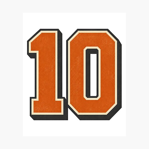 Item preview, Vintage Number 10 Football Graphic – Burnt Orange Athletic Style designed and sold by Tarun Thakur.