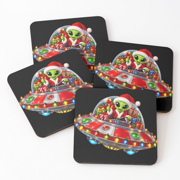Item preview, Christmas Cute Alien in UFO designed and sold by Moviebuff91.