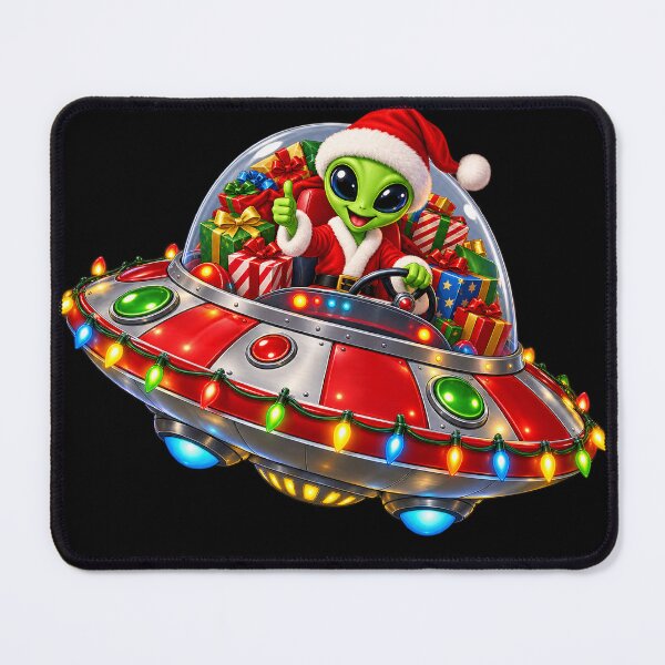 Item preview, Christmas Cute Alien in UFO designed and sold by Moviebuff91.