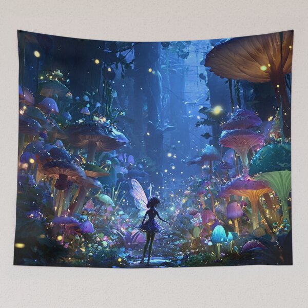 Item preview, Fairy in Glowing Mushroom Forest designed and sold by Storybook Botanica.