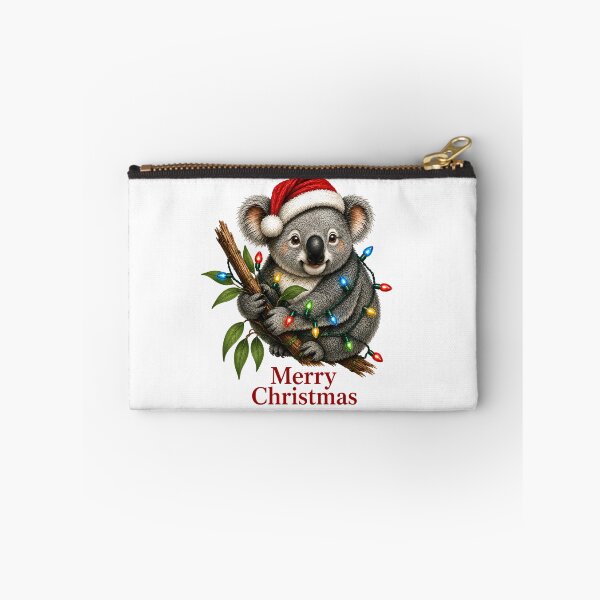 Item preview, Koala Christmas – Merry Christmas Koala with Santa Hat & Christmas Lights designed and sold by SVALANART.