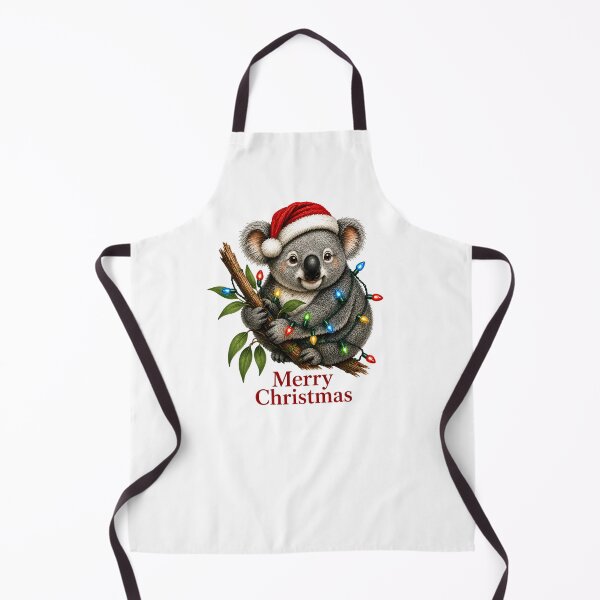 Item preview, Koala Christmas – Merry Christmas Koala with Santa Hat & Christmas Lights designed and sold by SVALANART.