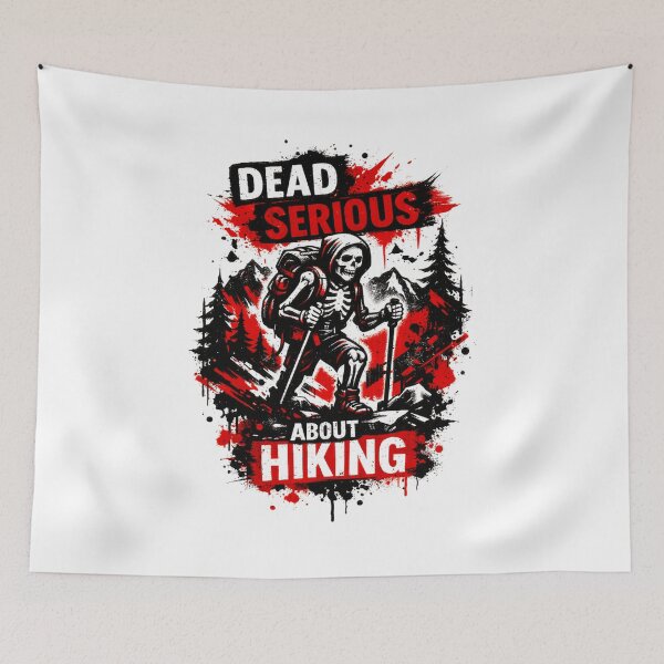 Item preview, Dead Serious About Hiking Funny Skeleton Hiker Halloween  designed and sold by GabeMountainArt.