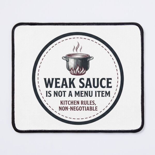 Item preview, Weak Sauce Is Not A Menu Item Funny Chef Kitchen Rule Design designed and sold by Behind The Pass.