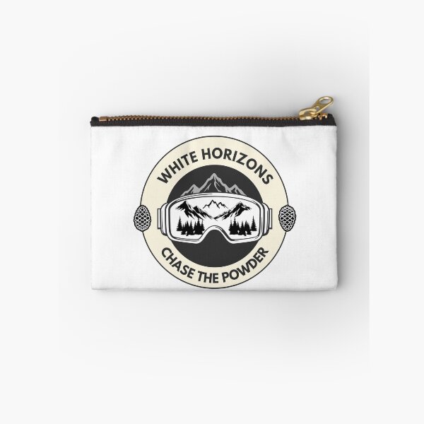 Item preview, White Horizons Chase The Powder Ski Badge designed and sold by SteCreator.