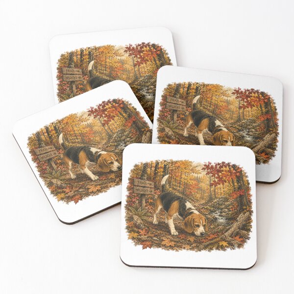 Item preview, Vintage Beagle Autumn Forest Adventure designed and sold by ARDELVEX STUDIO.