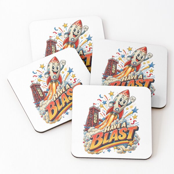 Item preview, Have A Blast Cute Retro Space Rocket Launch Funny Cartoon Graphic Tee Design designed and sold by Nubian Style.