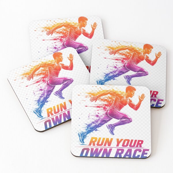 Item preview, Run Your Own Race - Motivational Sprinter Colorful Splash Art designed and sold by Moonwood Atelier .