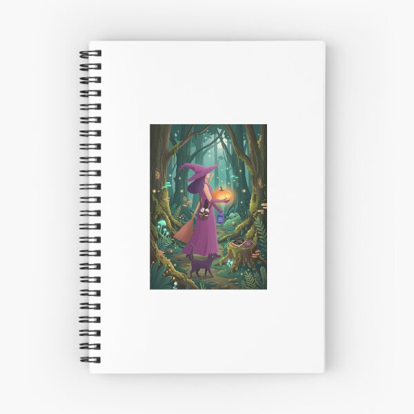 Item preview, Purple Witch Wandering in Magic Forest with Pumpkin designed and sold by KristinaArts.