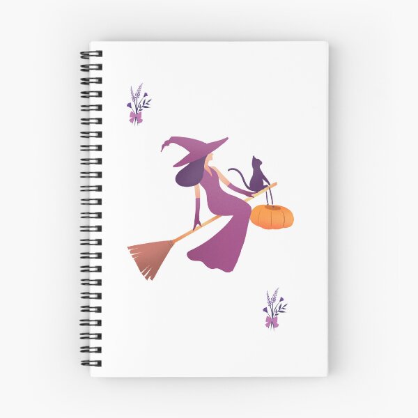 Item preview, Cute Witch Flying on Broomstick with Pumpkin and Cat designed and sold by KristinaArts.