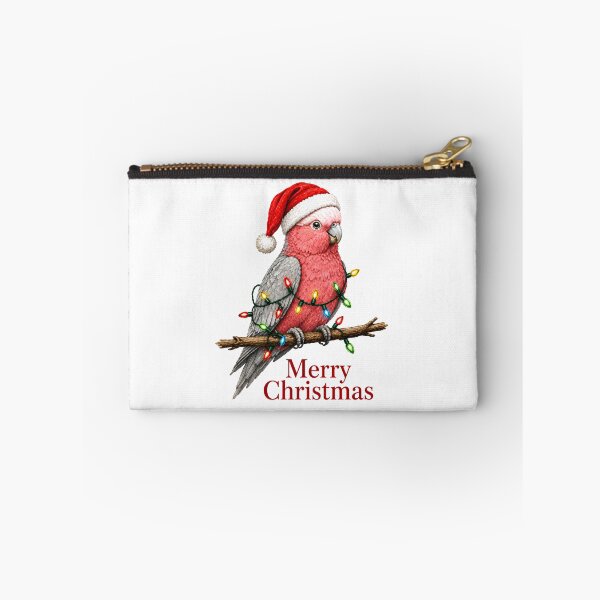 Item preview, Galah Christmas – Merry Christmas Pink Cockatoo with Santa Hat & Christmas Lights designed and sold by SVALANART.