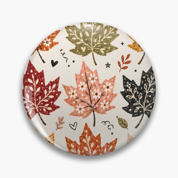 Item preview, Decorative Folk Art Maple Leaves Grid Autumn Cottagecore Graphic designed and sold by PACS0011.
