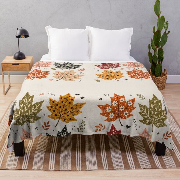 Item preview, Decorative Folk Art Maple Leaves Grid Autumn Cottagecore Graphic designed and sold by PACS0011.