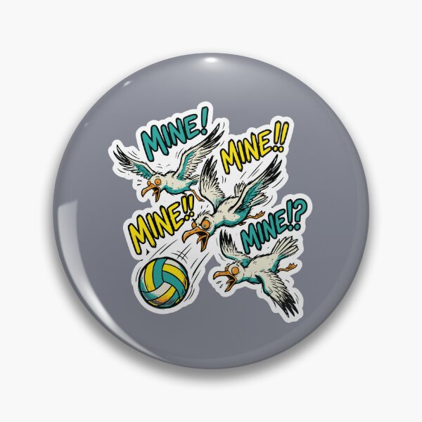 Item preview, Mine! Mine!! Mine!! Mine!? Funny Seagull Volleyball Beach Humor designed and sold by SofiBlair.