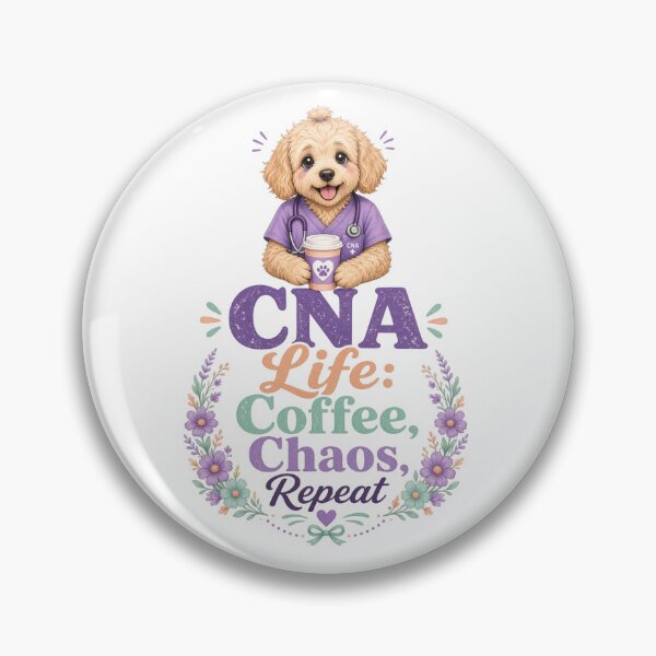 Item preview, CNA Life: Coffee, Chaos, Repeat | Funny Goldendoodle Nurse Shirt designed and sold by justsuestudio.
