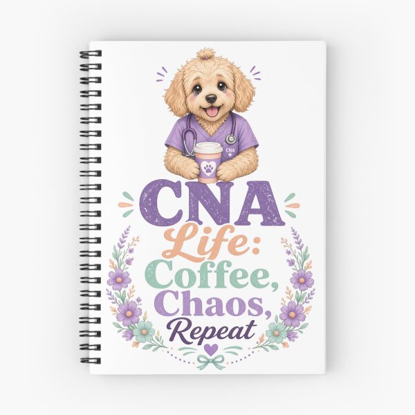Item preview, CNA Life: Coffee, Chaos, Repeat | Funny Goldendoodle Nurse Shirt designed and sold by justsuestudio.