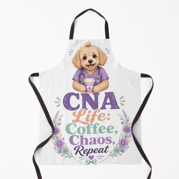 Item preview, CNA Life: Coffee, Chaos, Repeat | Funny Goldendoodle Nurse Shirt designed and sold by justsuestudio.