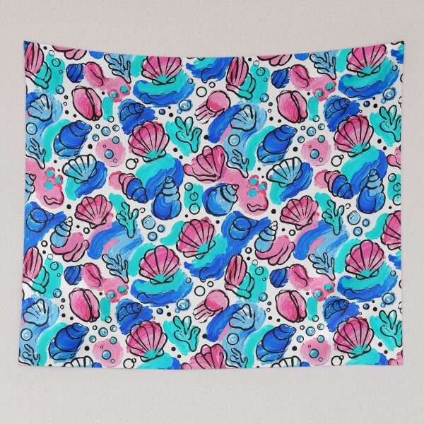 Item preview, Colorful Watercolor Seashells Seamless Pattern designed and sold by SayMaria.