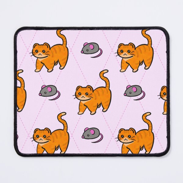 Item preview, Orange Cat on Pink Pattern designed and sold by ClarissaDoodles.