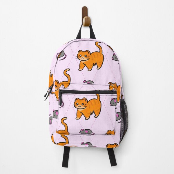 Item preview, Orange Cat on Pink Pattern designed and sold by ClarissaDoodles.