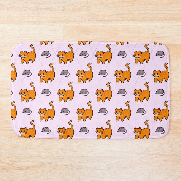 Item preview, Orange Cat on Pink Pattern designed and sold by ClarissaDoodles.