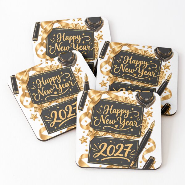 Item preview, Happy New Year 2027 – Black & Gold Celebration designed and sold by HoMya.