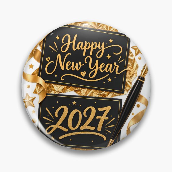 Item preview, Happy New Year 2027 – Black & Gold Celebration designed and sold by HoMya.